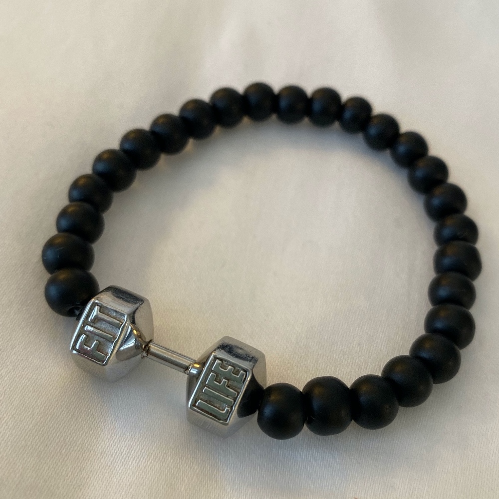 "FIT LIFE" Beaded Stretch Bracelet
